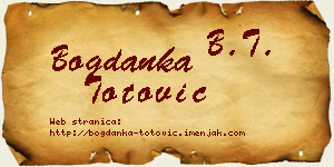 Bogdanka Totović vizit kartica